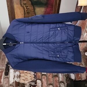 Polo Ralph Lauren Navy Quilted Bomber Jacket – Lightweight Logo Zip Front